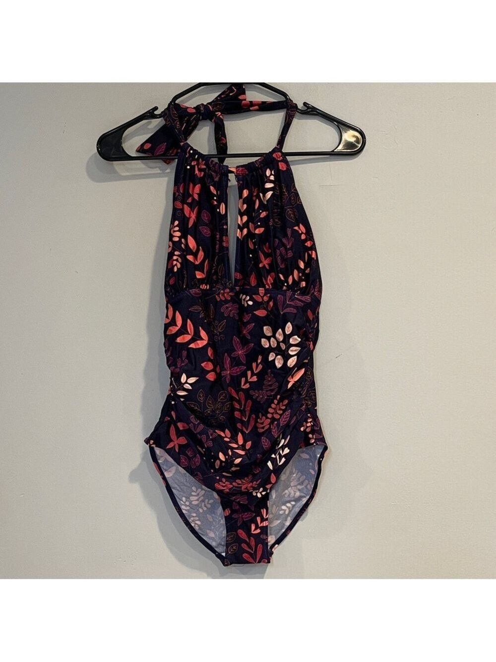 NWT JoyAria Navy Leaf One Piece Swimsuit Size Medium